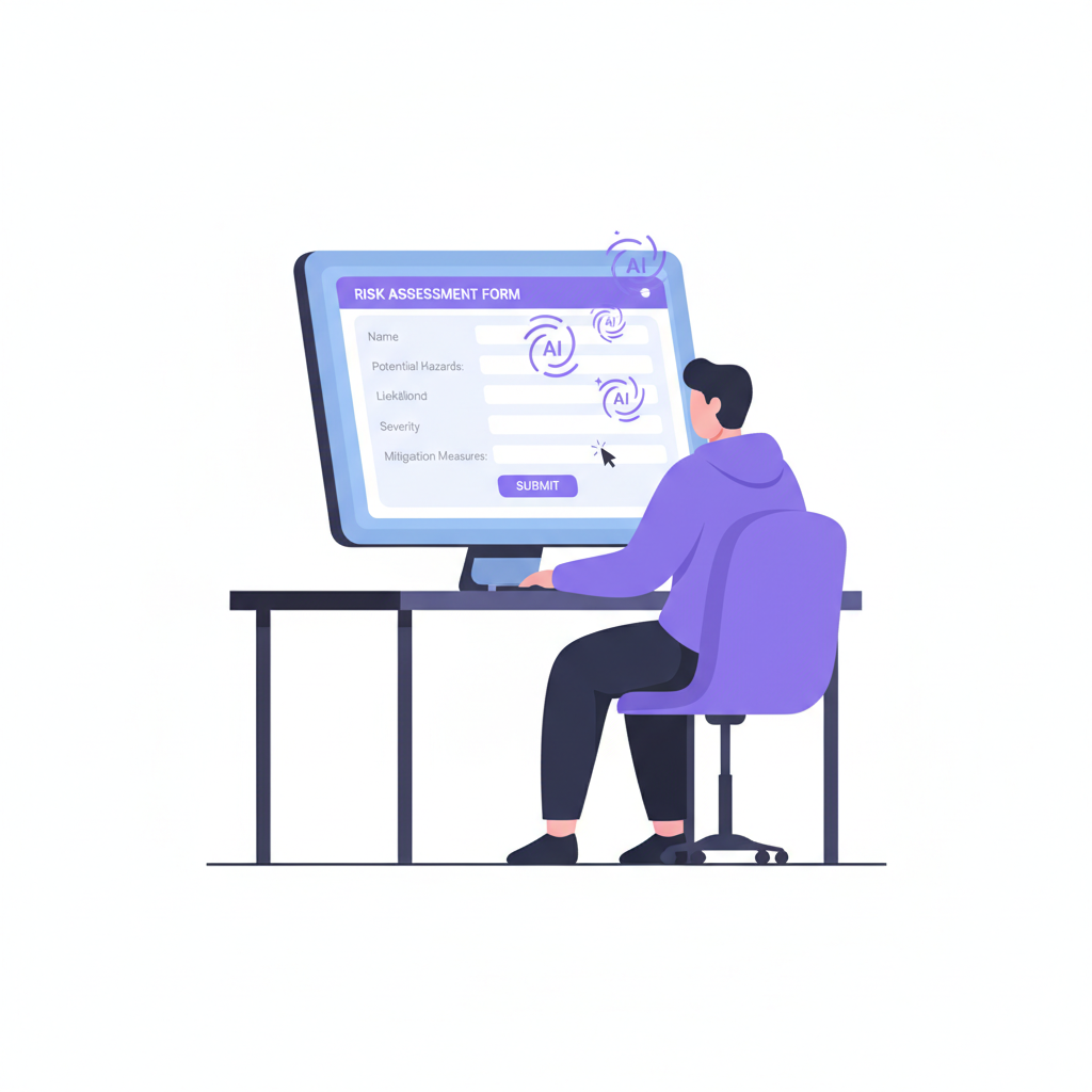 RiskGen AI-powered RAMS builder interface showing hazard suggestions and control measures